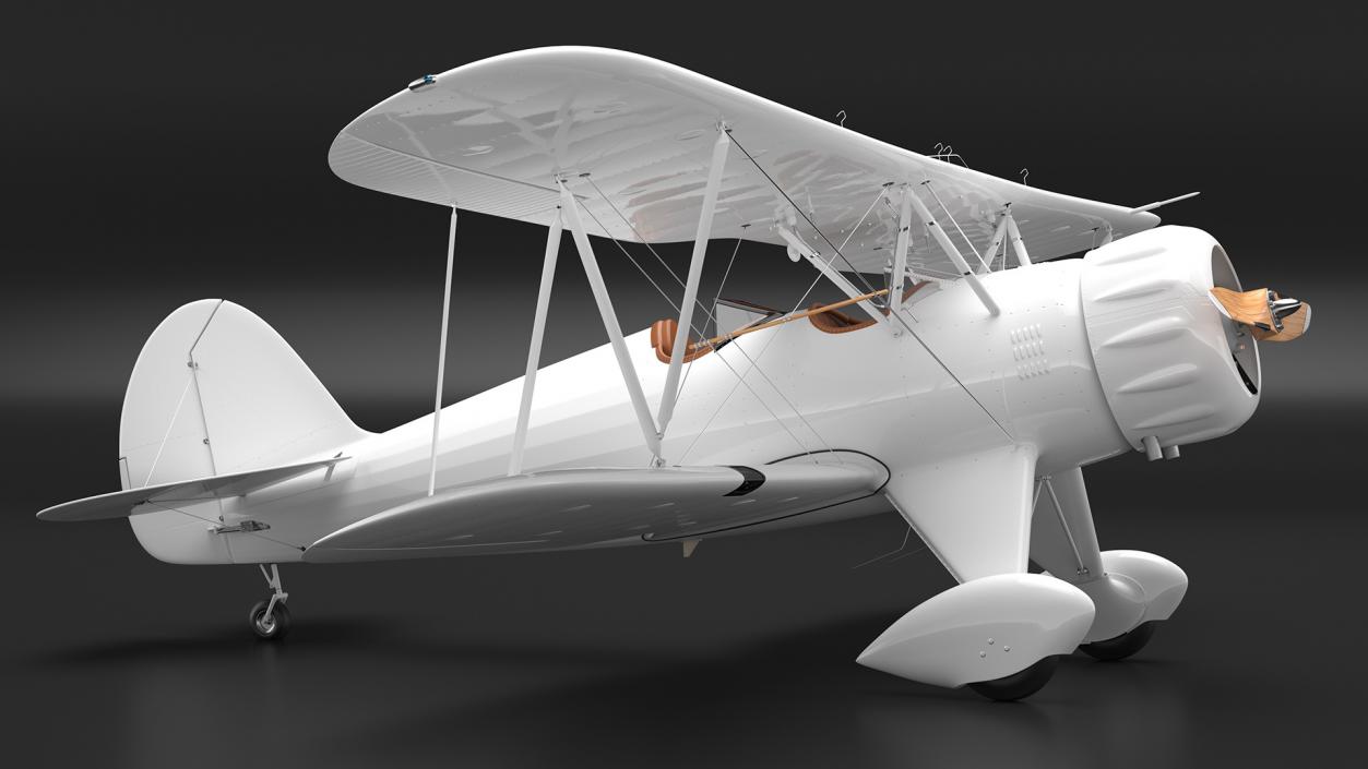 Coastal Biplane YMF-5 White Rigged 3D model