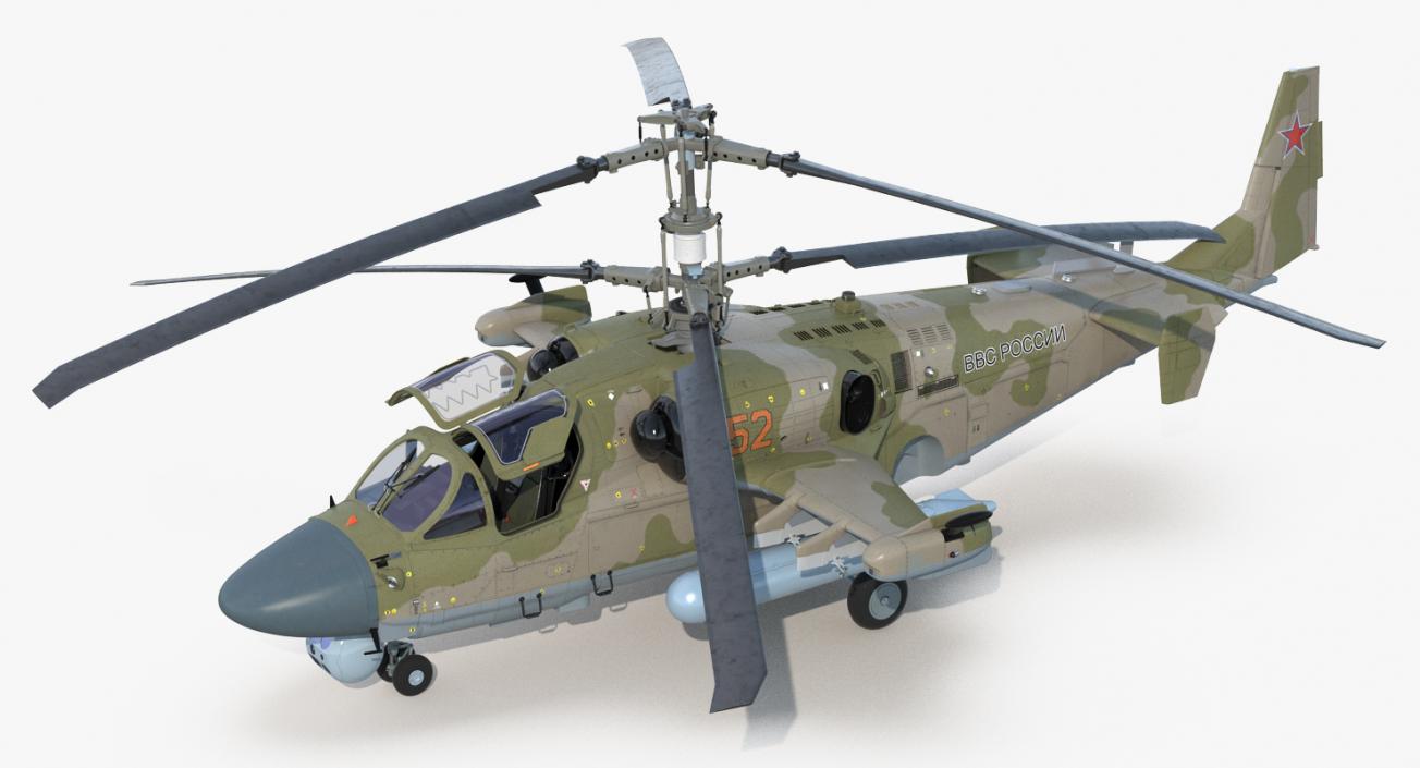 3D Kamov KA52 Black Shark Attack Helicopter Hokum A model