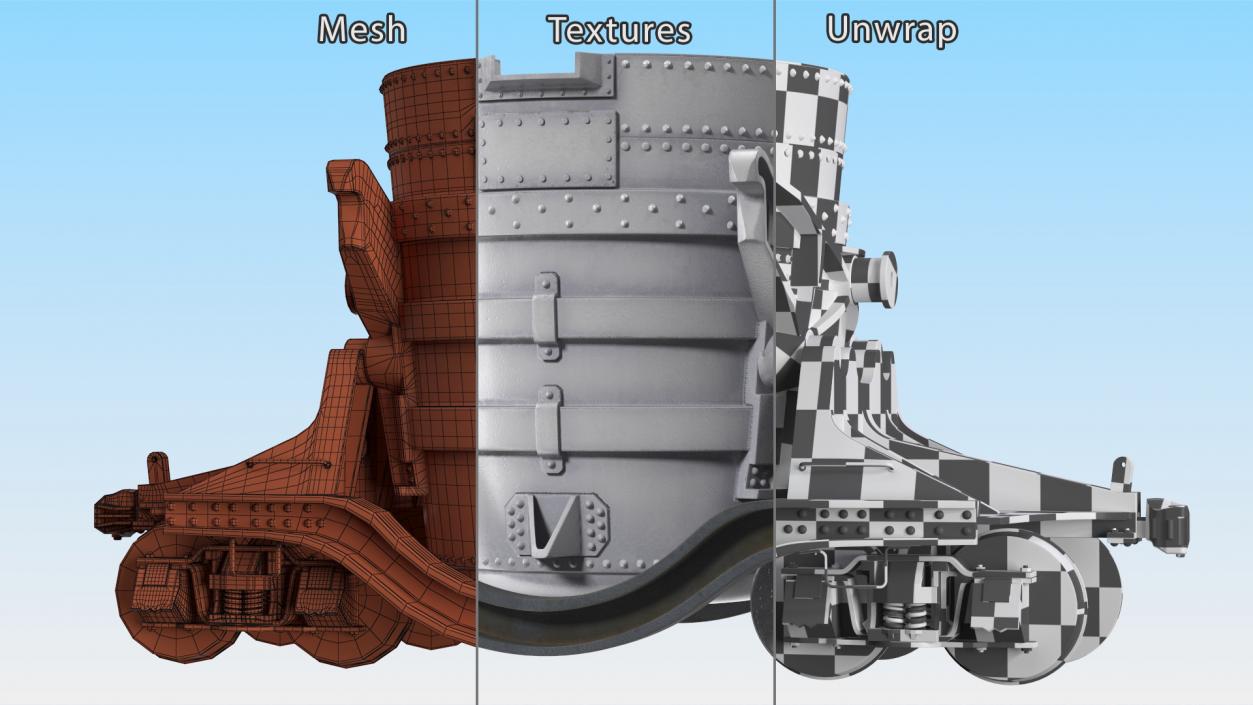 3D Slag Pot Carriers Collection model