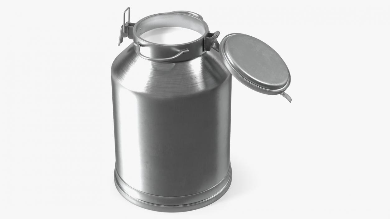 3D Aluminum Milk Bucket Can Full New model