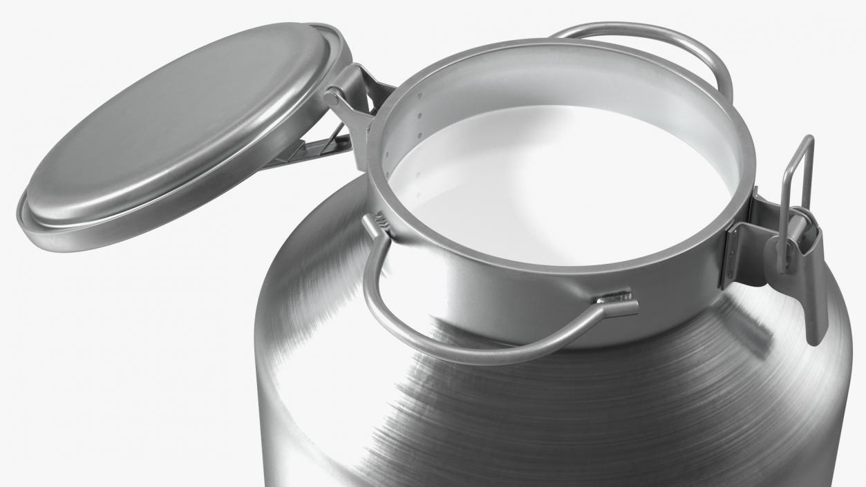 3D Aluminum Milk Bucket Can Full New model