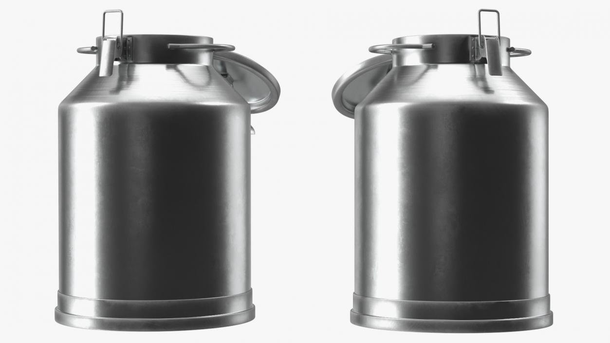 3D Aluminum Milk Bucket Can Full New model