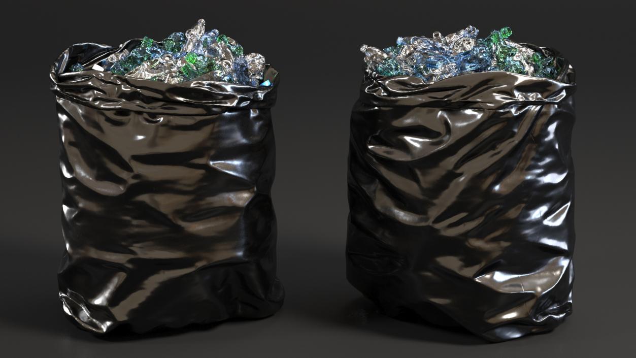 3D Full Trash Bags Collection