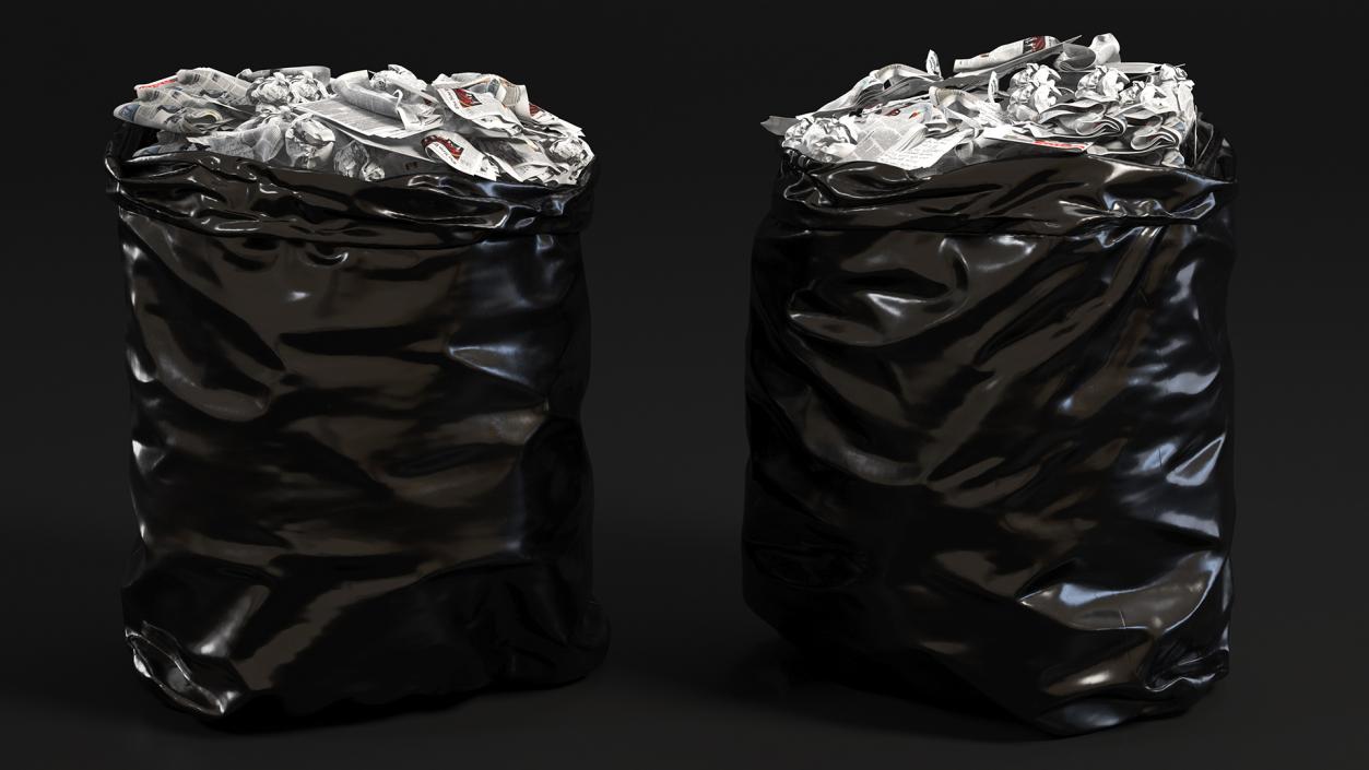 3D Full Trash Bags Collection