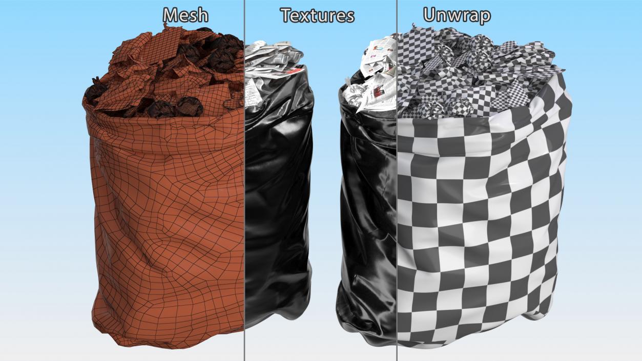 3D Full Trash Bags Collection