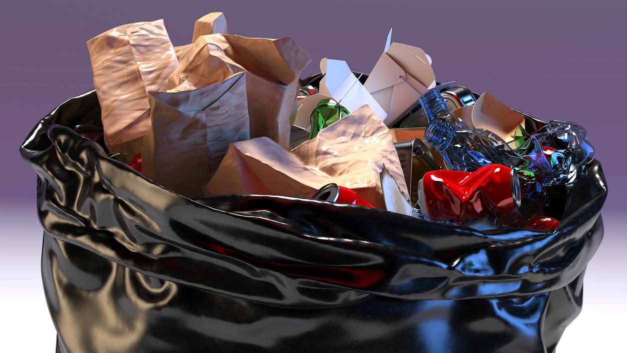 3D Full Trash Bags Collection