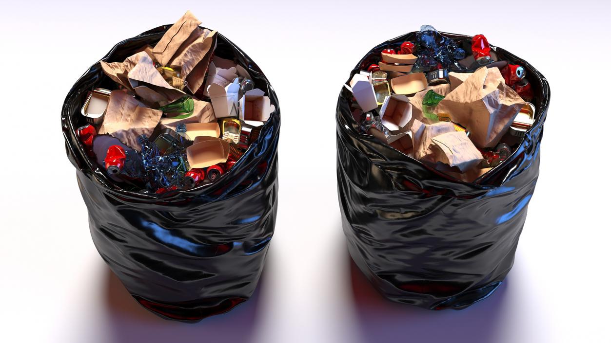 3D Full Trash Bags Collection