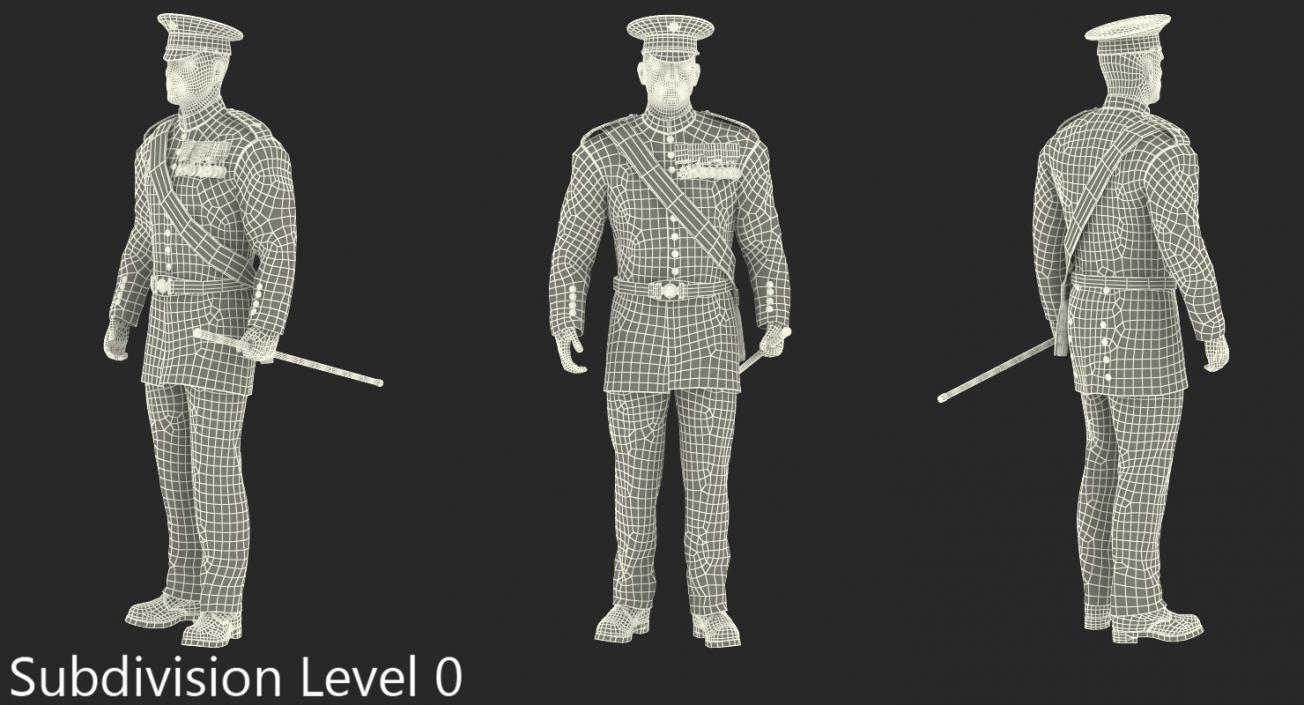 Irish Guard Sergeant Standing 3D model