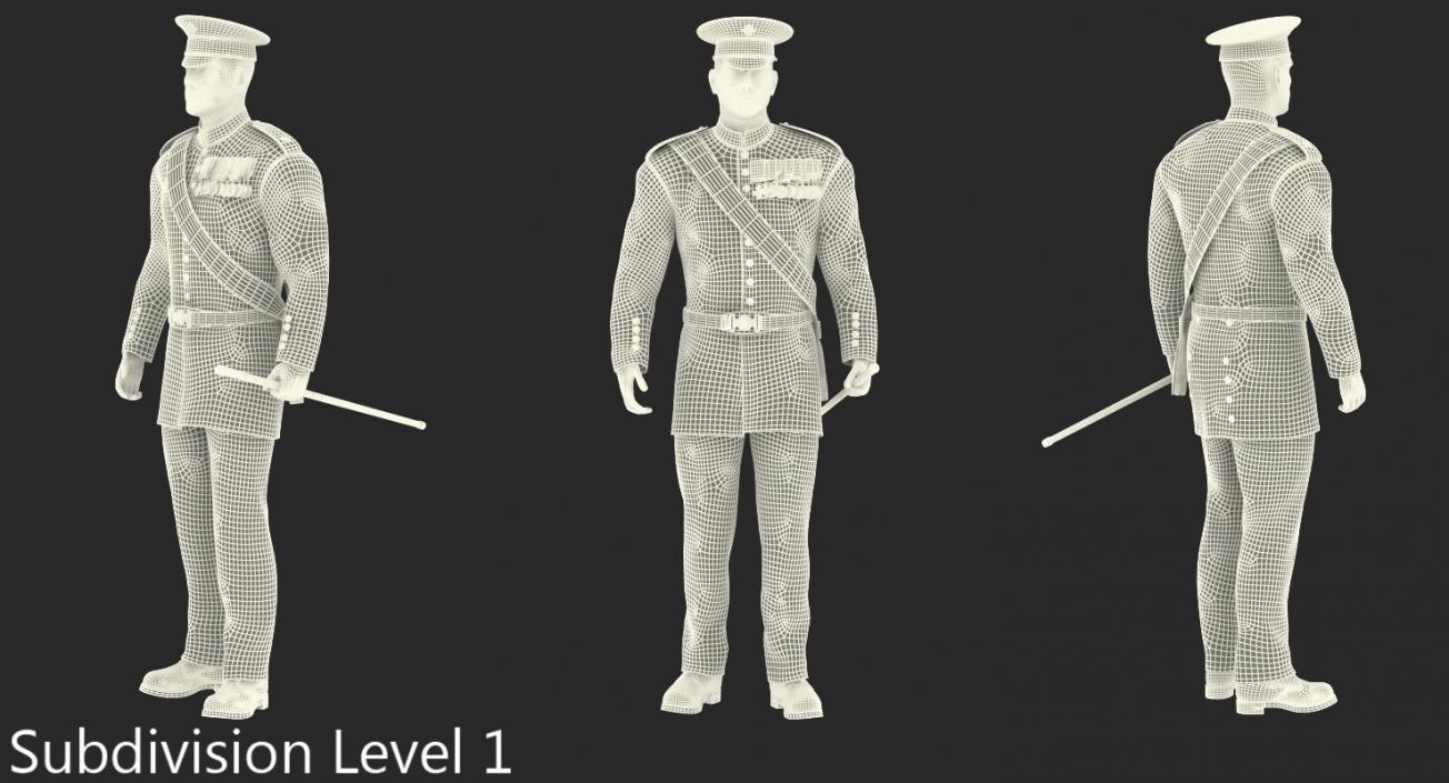 Irish Guard Sergeant Standing 3D model