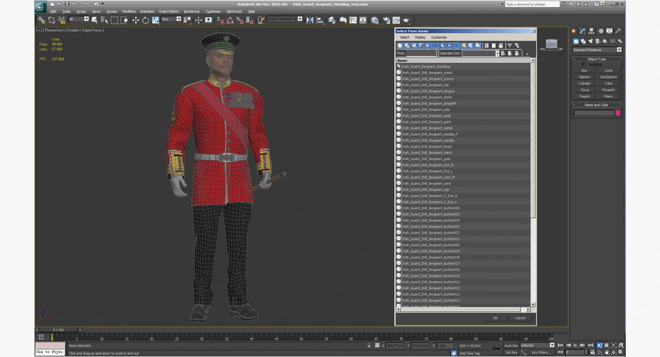 Irish Guard Sergeant Standing 3D model