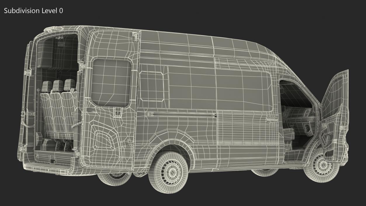 3D Ford Transit Van 2020 Rigged model