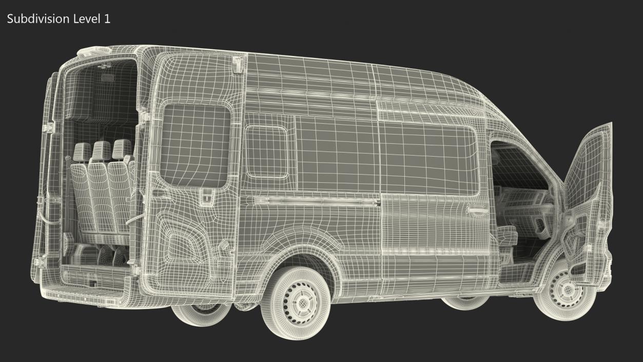 3D Ford Transit Van 2020 Rigged model