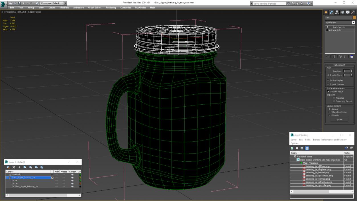 3D model Glass Sipper Drinking Jar