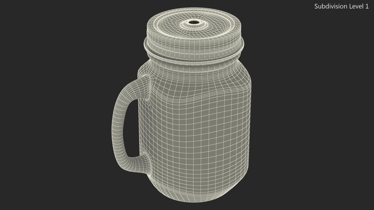 3D model Glass Sipper Drinking Jar