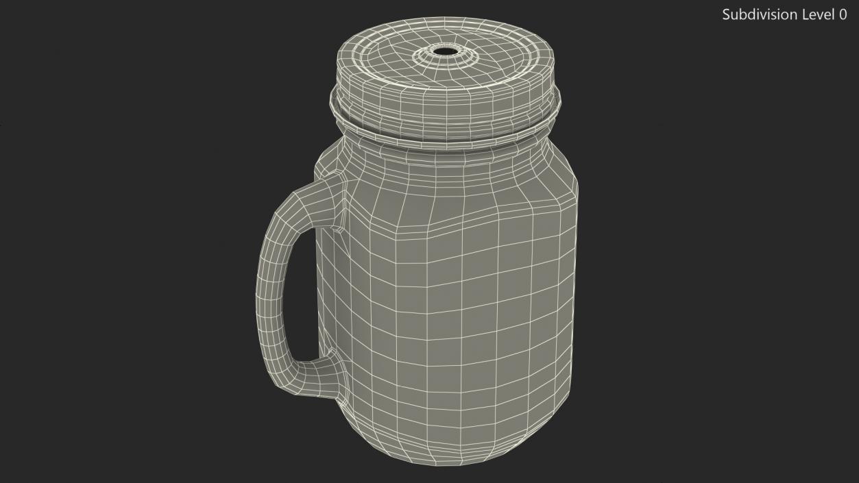 3D model Glass Sipper Drinking Jar