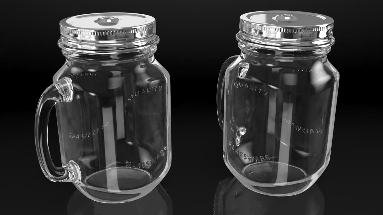 3D model Glass Sipper Drinking Jar