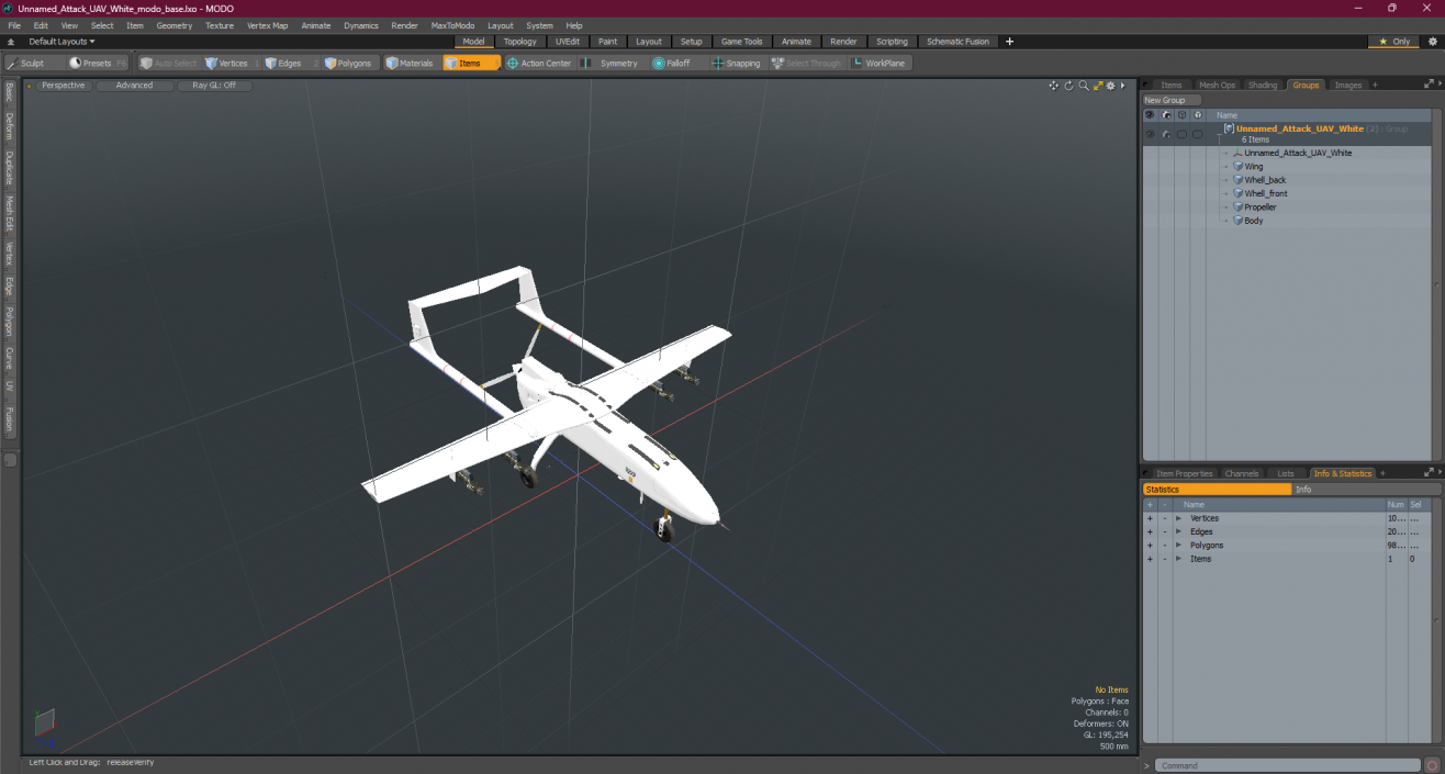 Unnamed Attack UAV White 3D model