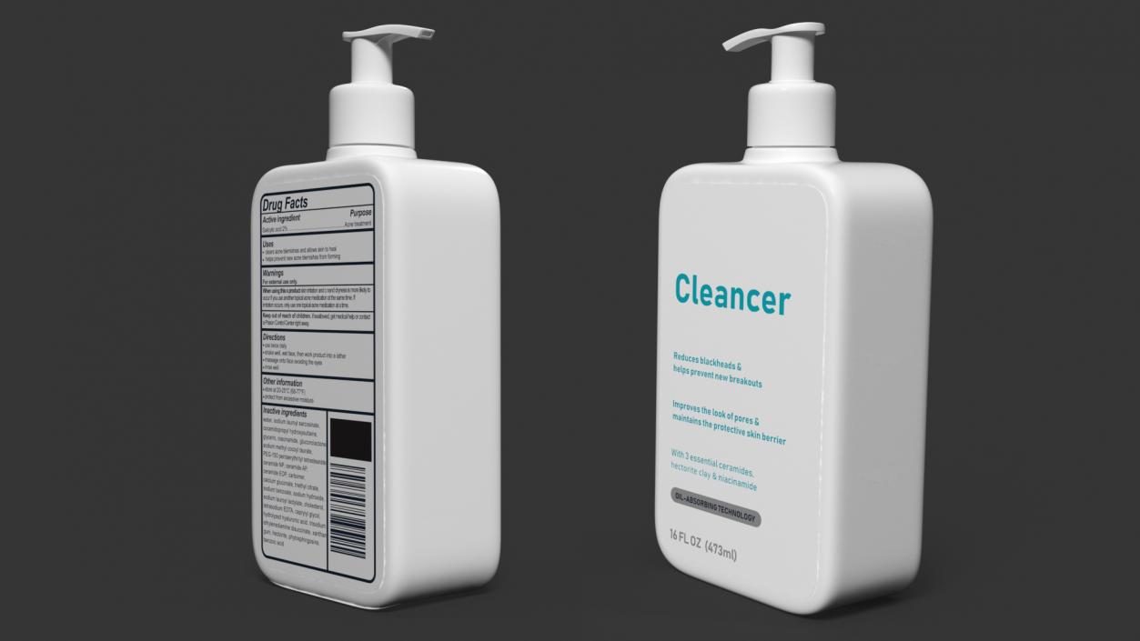 Cleanser Dispenser Bottle 473 ml 3D