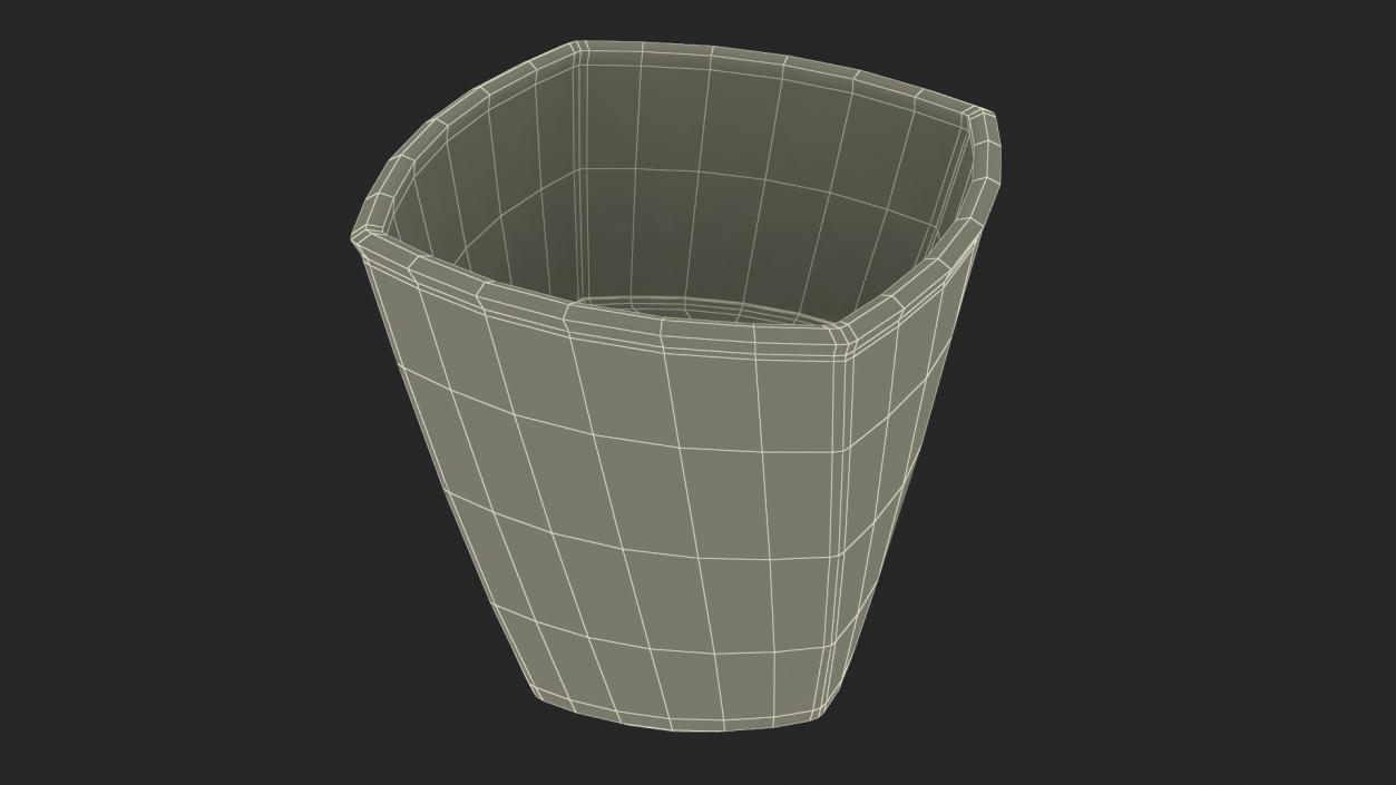 Square Twisted Rocks Glass With Whiskey 3D model