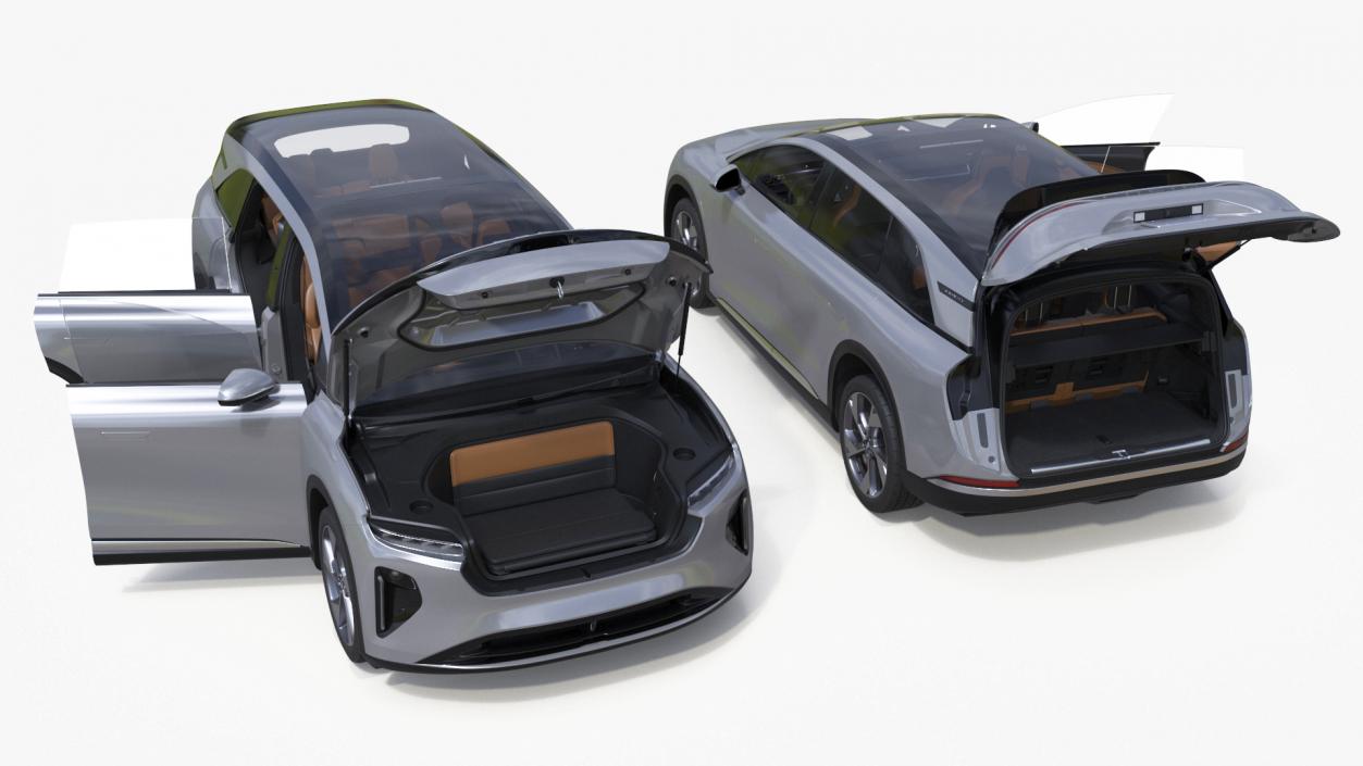 Lucid Gravity Electric Suv Gray with Lights Off 3D