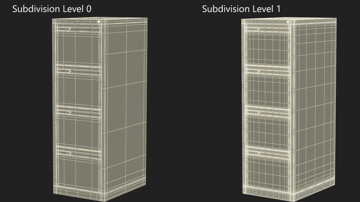 3D model Filing Cabinet 4 Drawer Blue 2