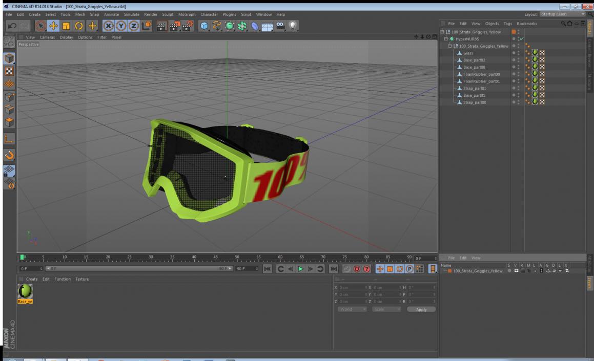 3D model 100 Strata Goggles Yellow