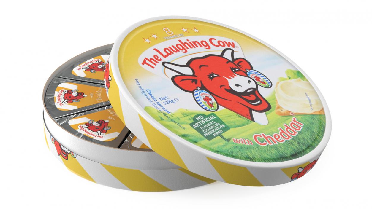 3D Creamy Cheese Box Laughing Cow Cheddar Triangles model