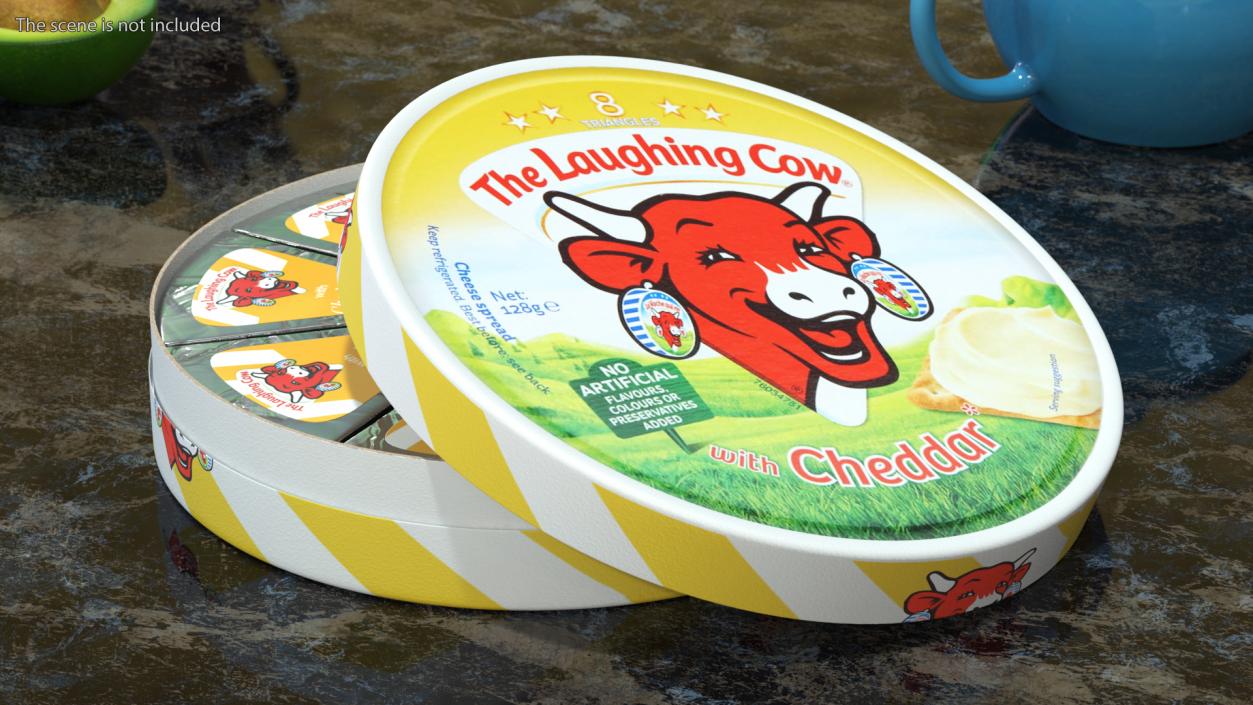 3D Creamy Cheese Box Laughing Cow Cheddar Triangles model