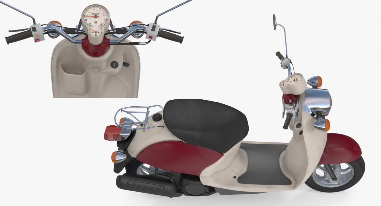 3D Classic Scooter Motorcycle Generic Rigged