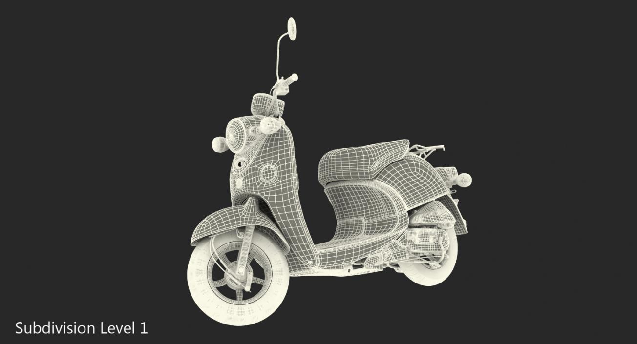 3D Classic Scooter Motorcycle Generic Rigged