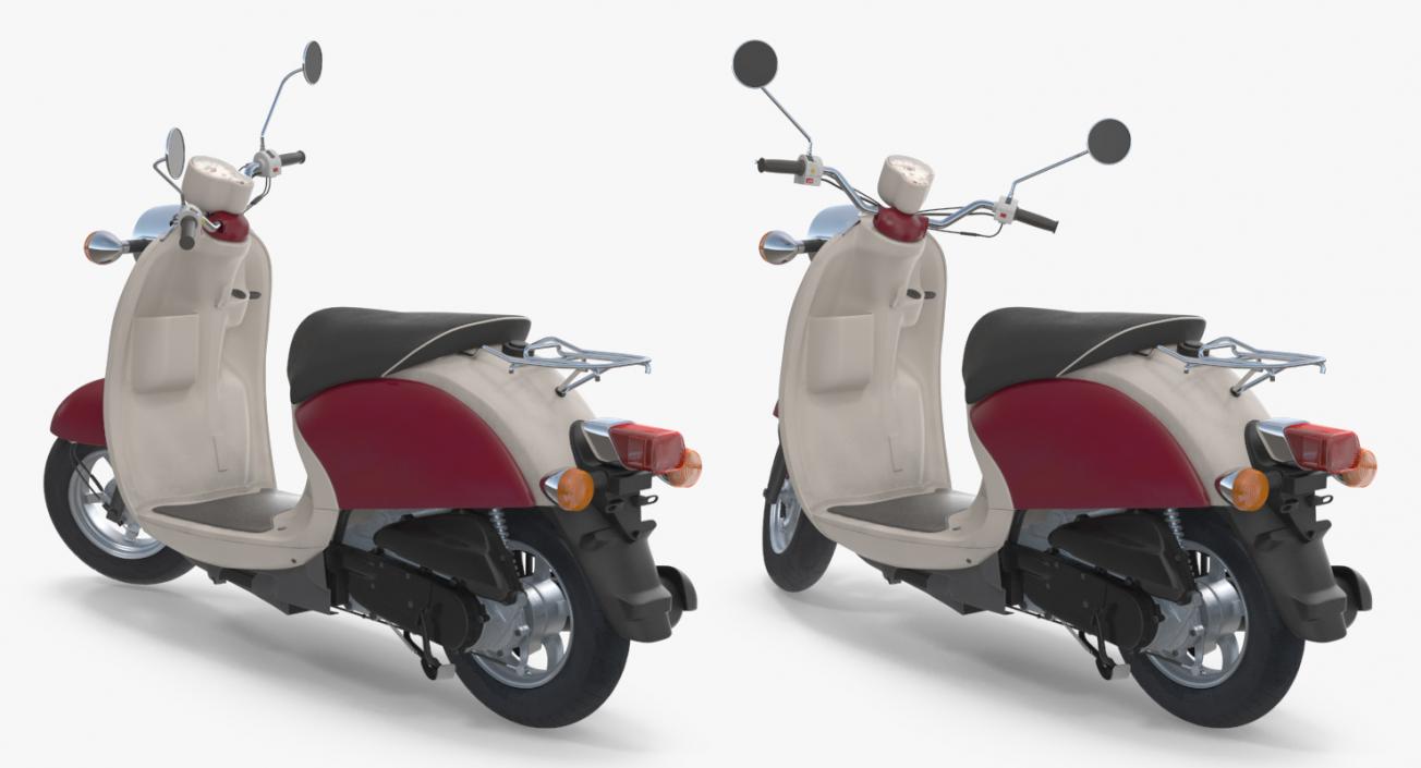 3D Classic Scooter Motorcycle Generic Rigged