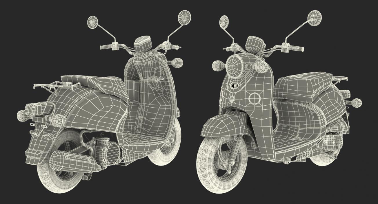 3D Classic Scooter Motorcycle Generic Rigged