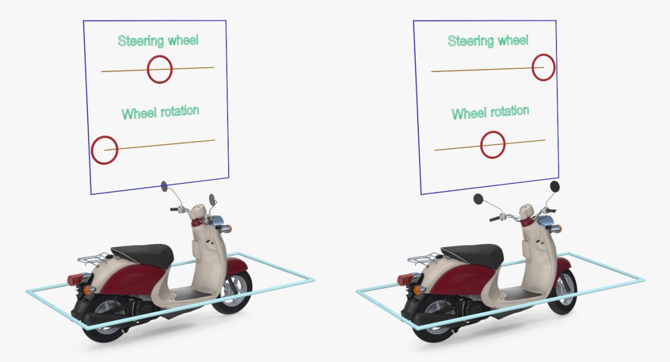 3D Classic Scooter Motorcycle Generic Rigged