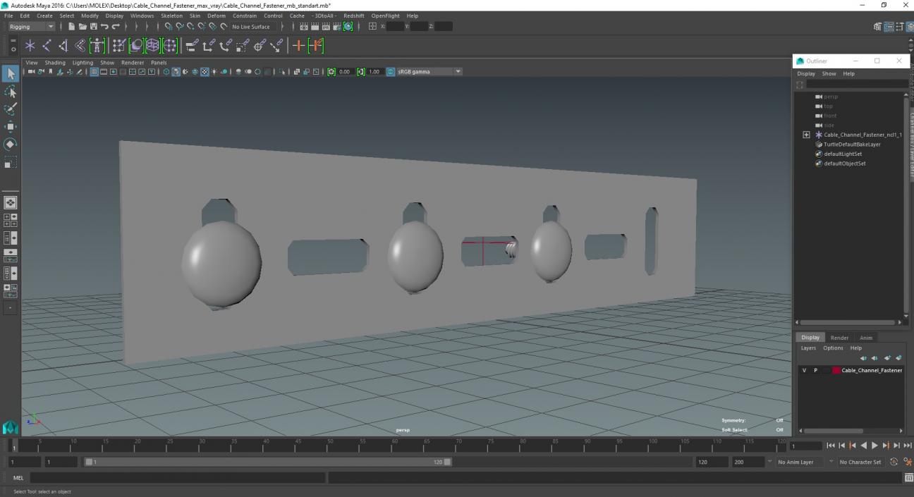 Cable Channel Fastener 3D