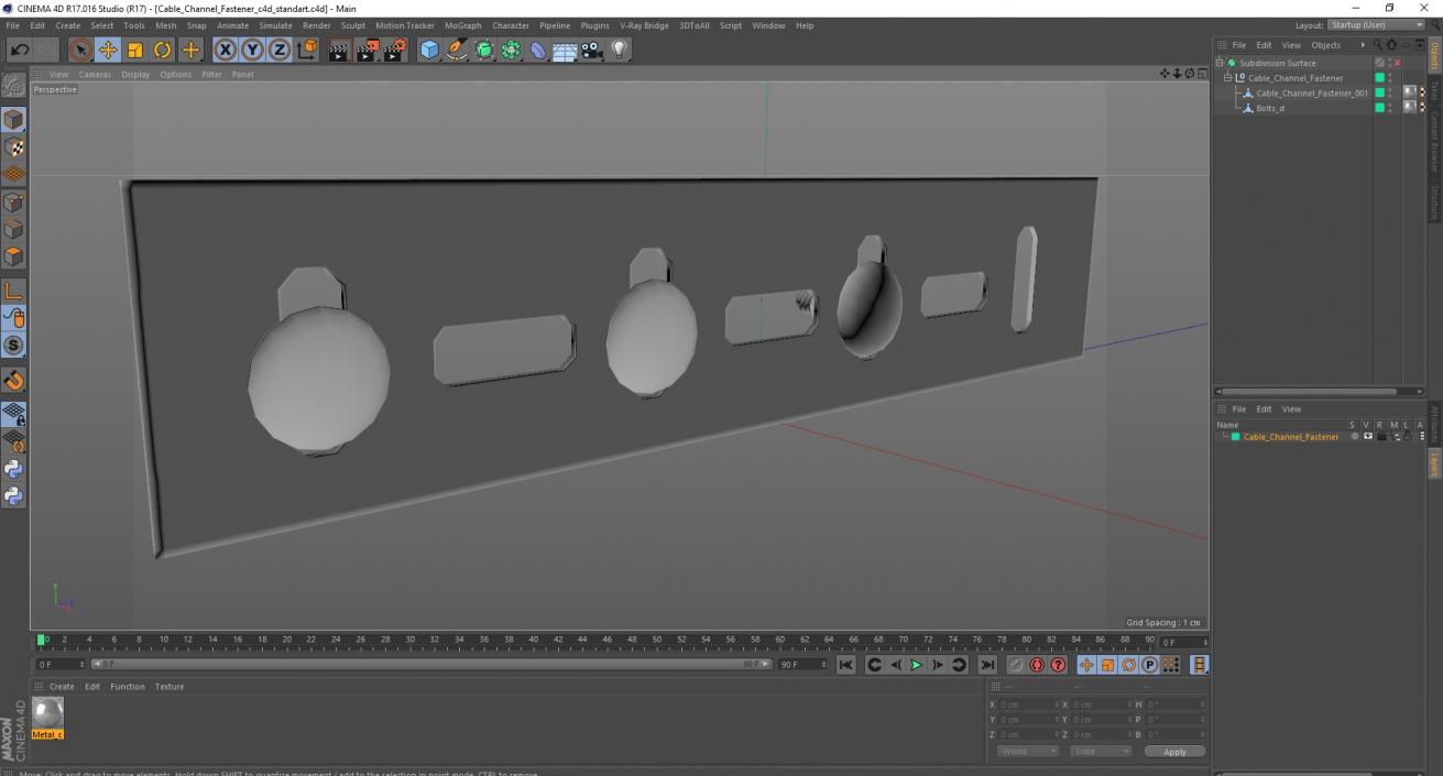 Cable Channel Fastener 3D