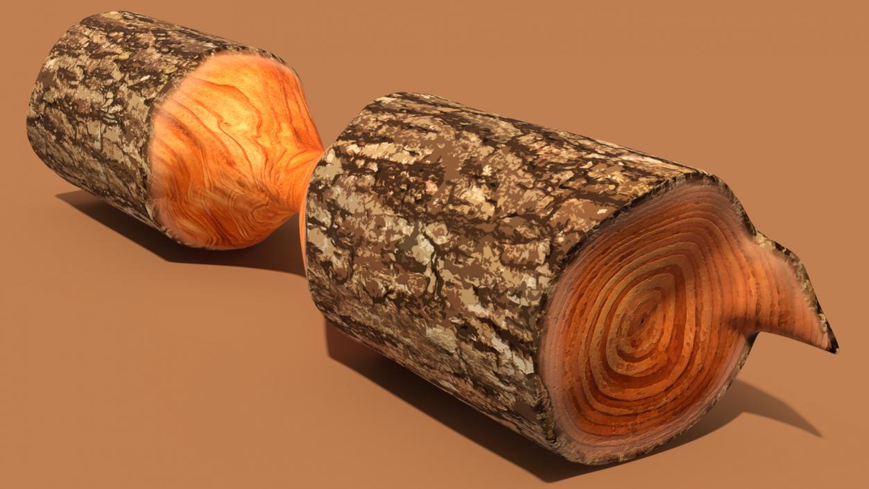 3D Cartoon Beaver with Log model