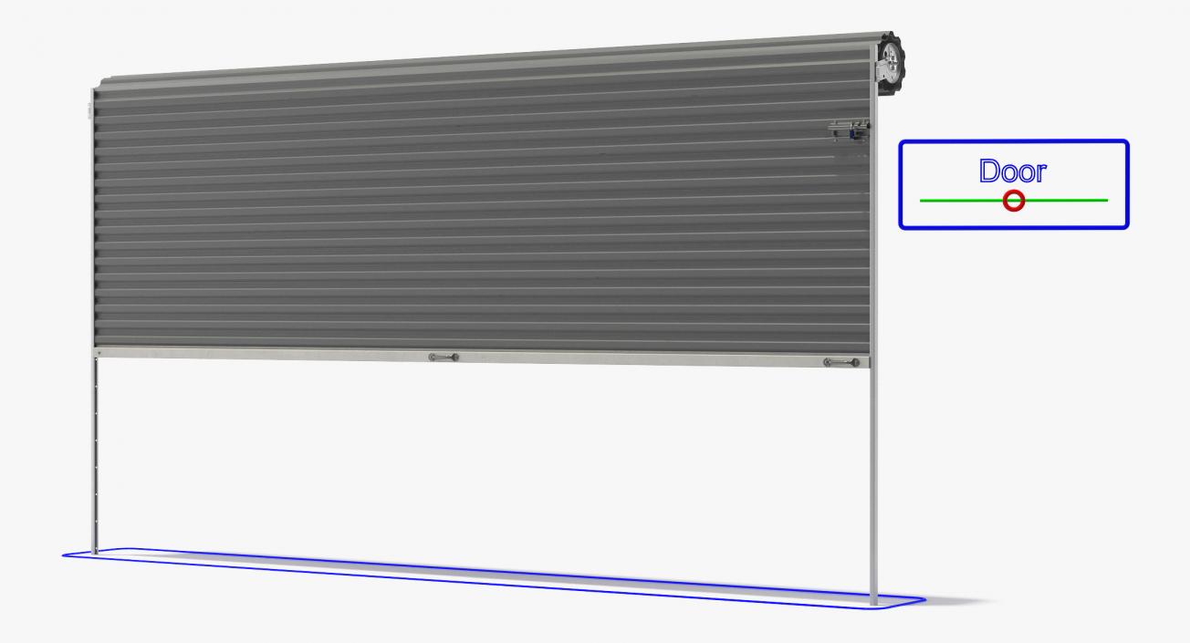 3D Commercial Industrial Garage Rolling Door Rigged model