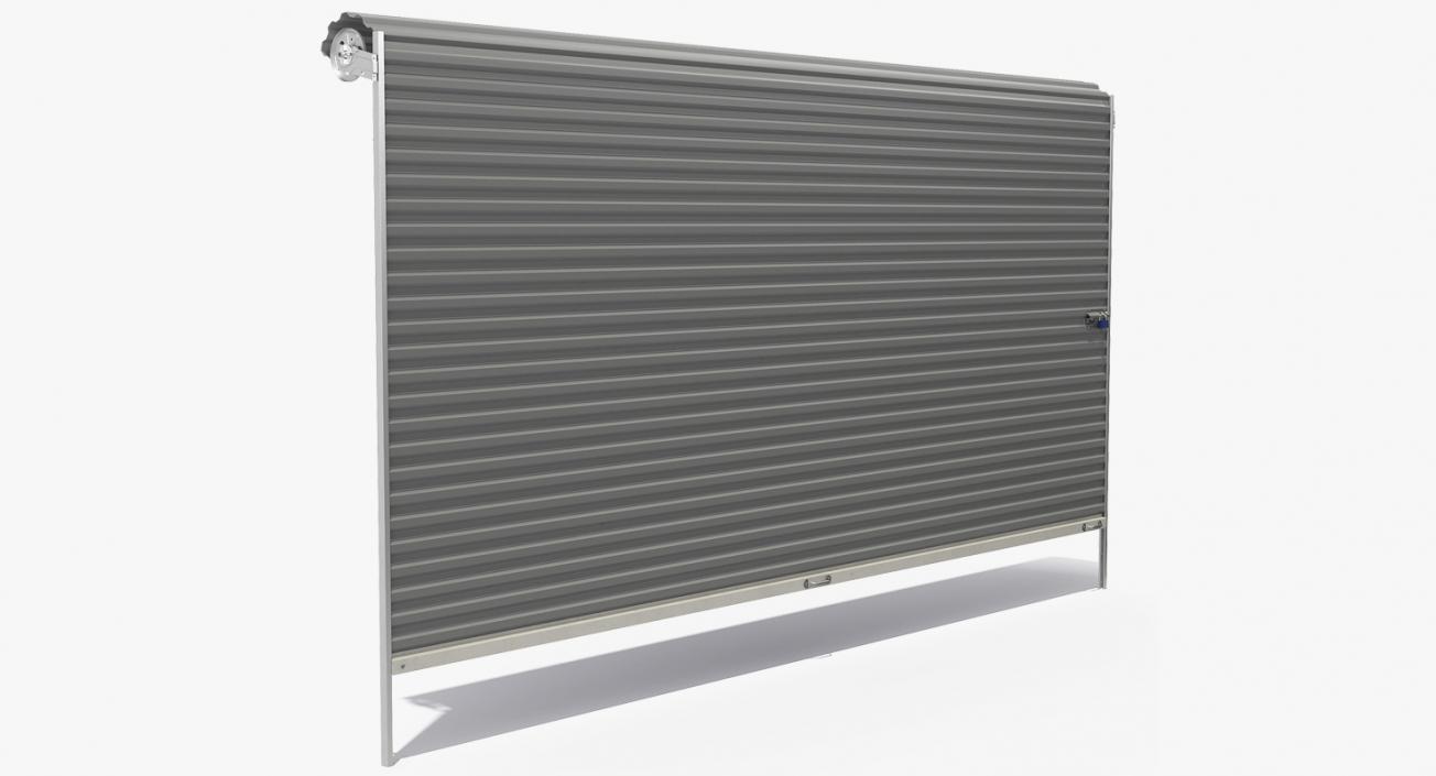 3D Commercial Industrial Garage Rolling Door Rigged model