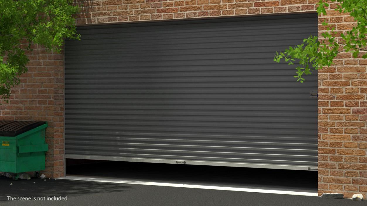 3D Commercial Industrial Garage Rolling Door Rigged model