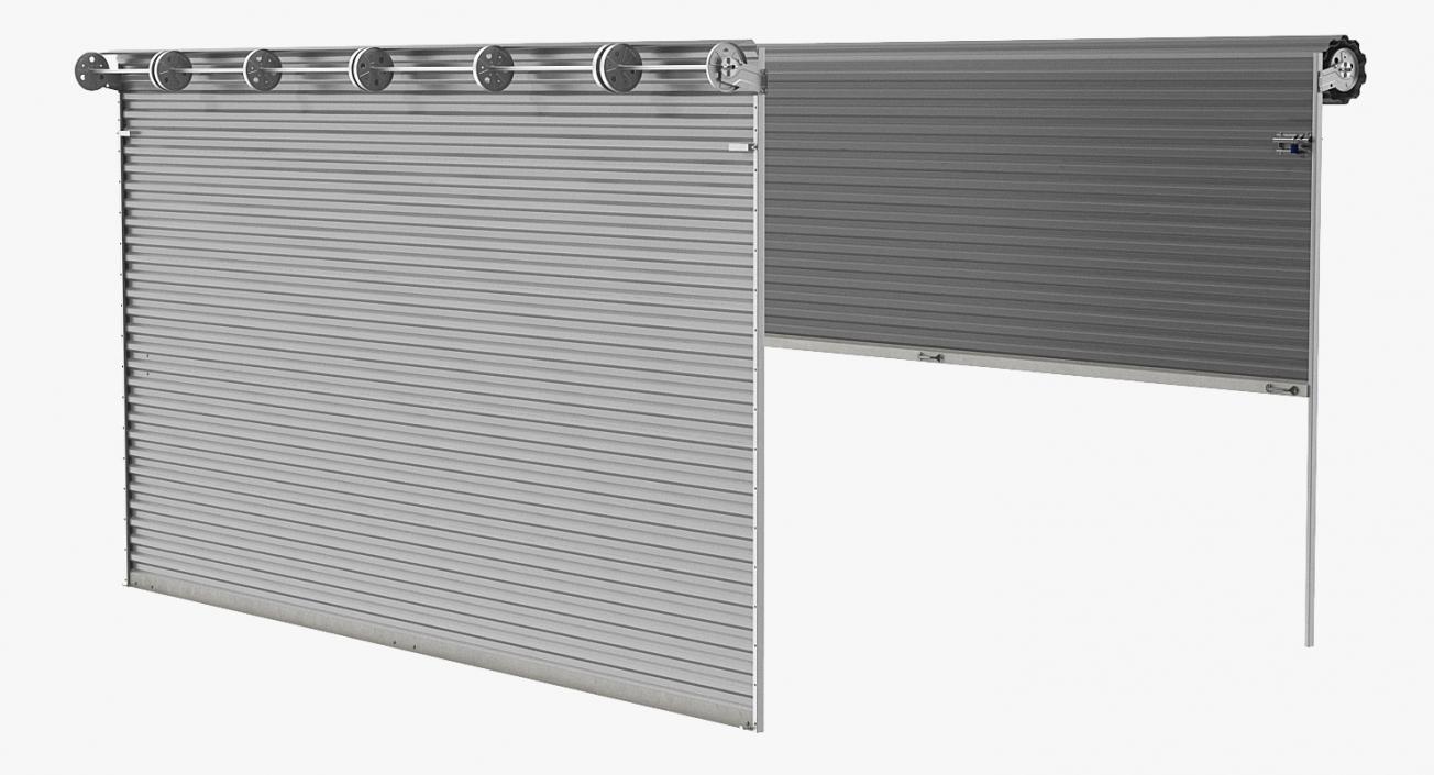 3D Commercial Industrial Garage Rolling Door Rigged model