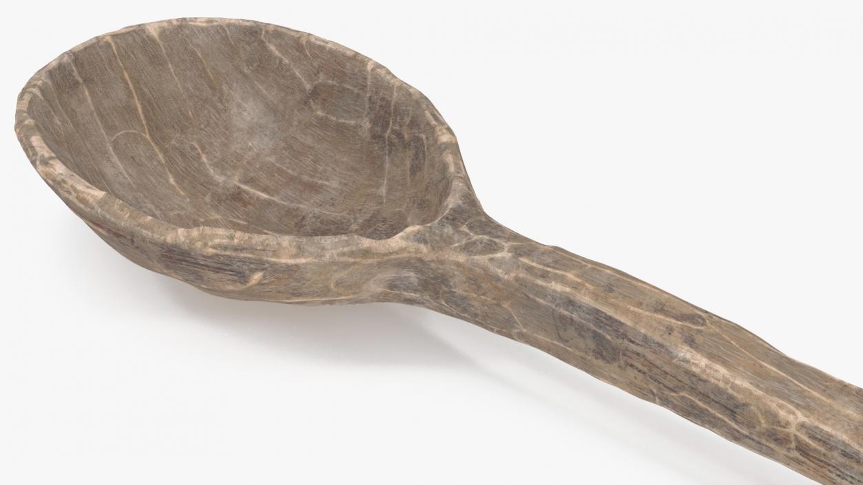 Hand Carved Wooden Spoon Grey 3D model