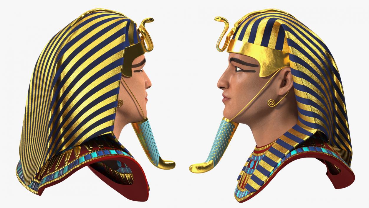 3D model Head of Egyptian Pharaoh Rigged for Maya