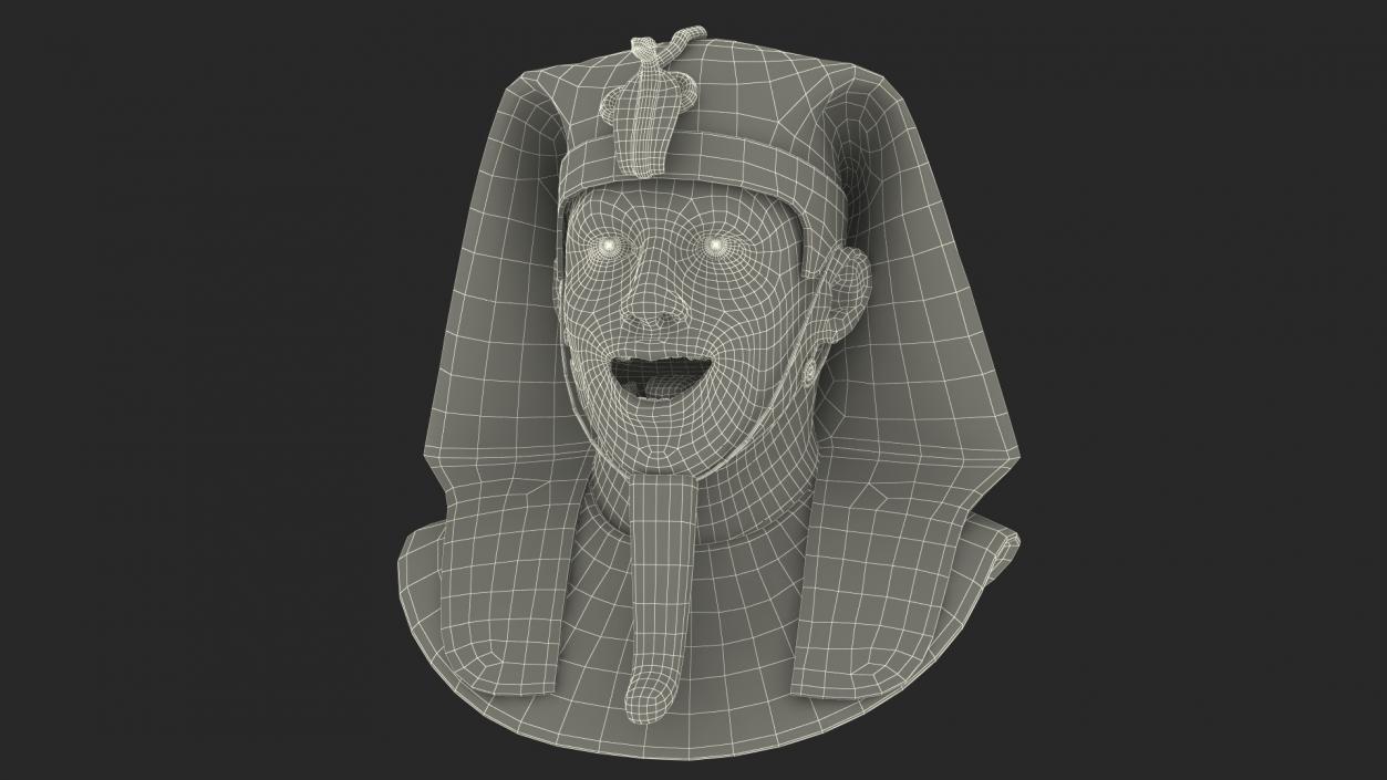 3D model Head of Egyptian Pharaoh Rigged for Maya