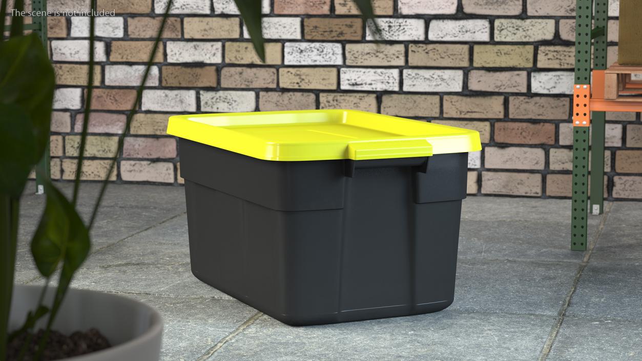 3D Stackable Storage Tote with Lid 14 Gallon