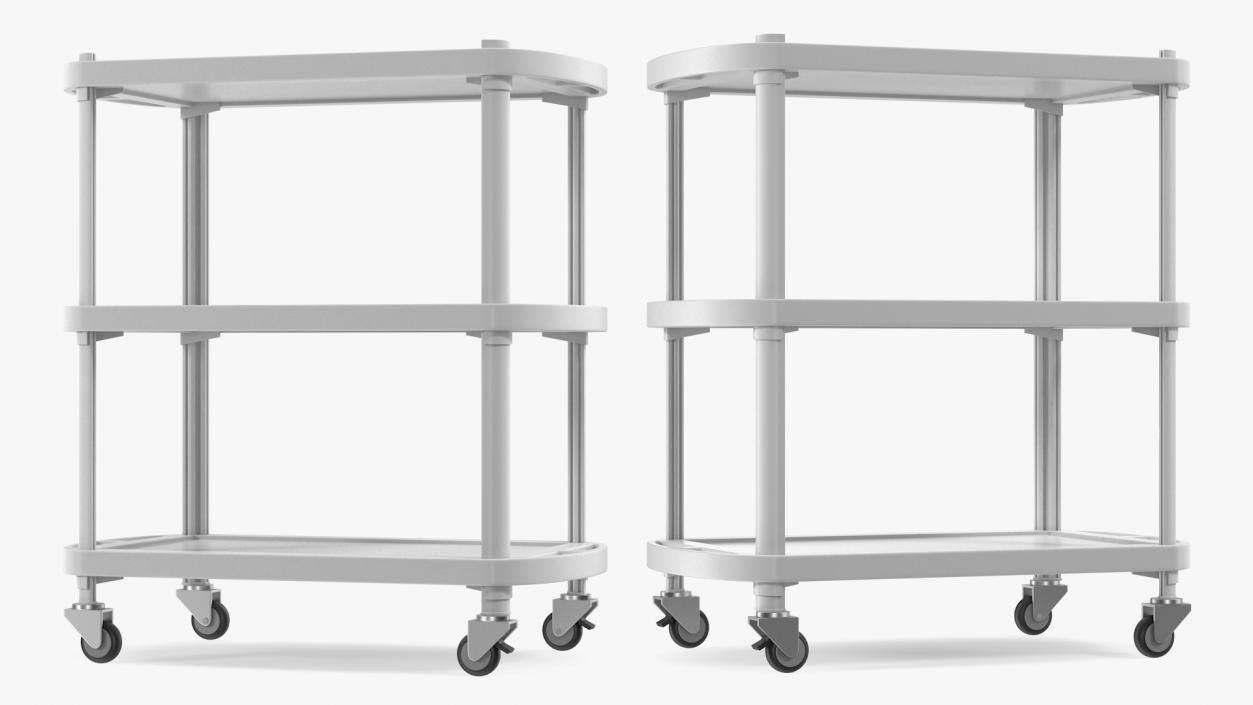 3D Medical Equipment Trolley White