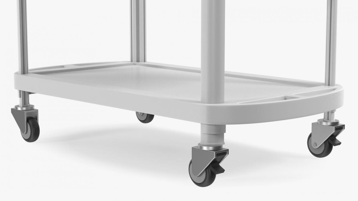 3D Medical Equipment Trolley White