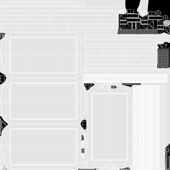 3D Medical Equipment Trolley White