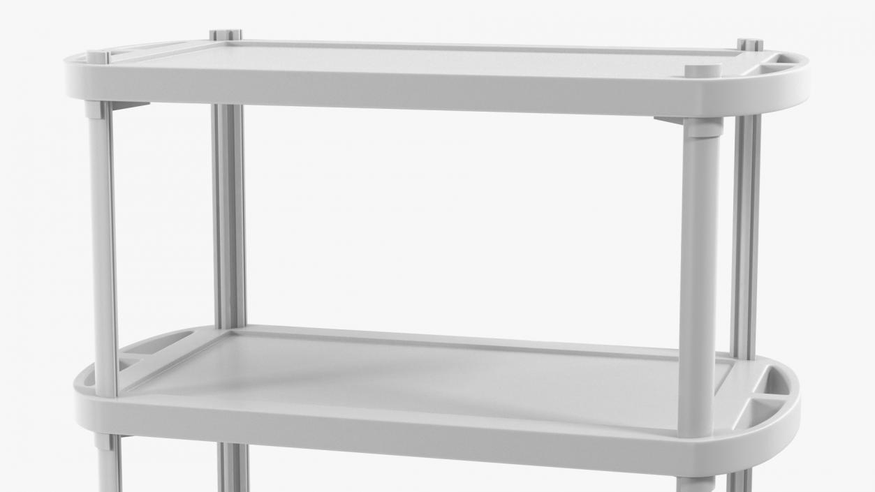 3D Medical Equipment Trolley White