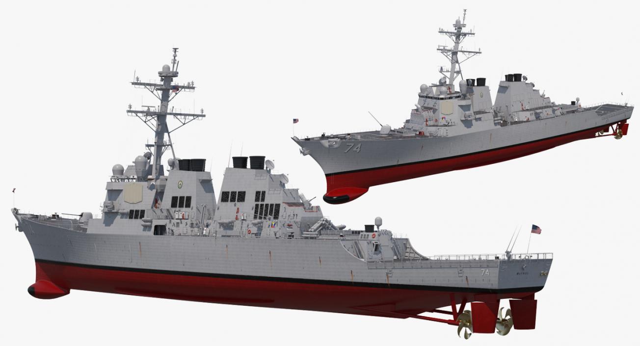 Arleigh Burke Destroyer McFaul DDG-74 Rigged 3D model