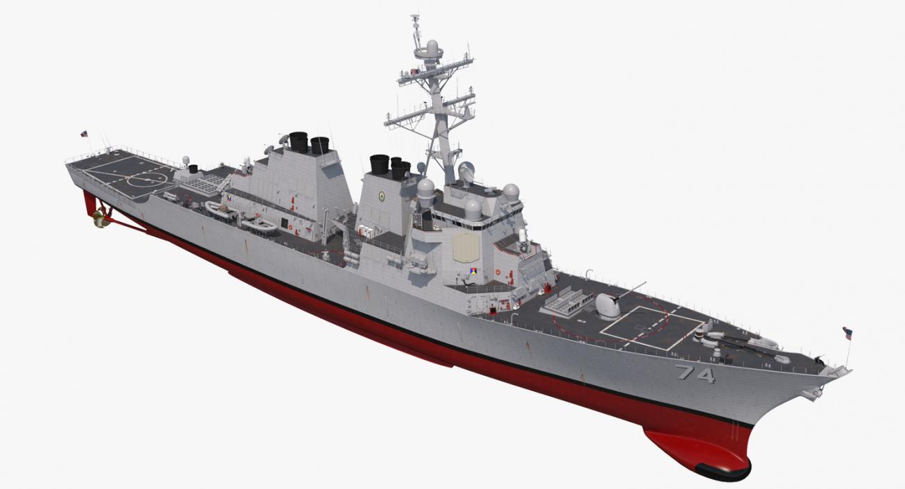 Arleigh Burke Destroyer McFaul DDG-74 Rigged 3D model